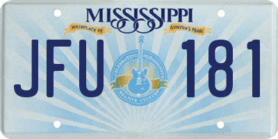 MS license plate JFU181