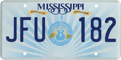 MS license plate JFU182
