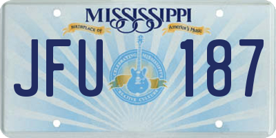 MS license plate JFU187