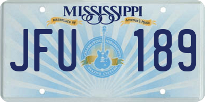 MS license plate JFU189