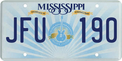 MS license plate JFU190