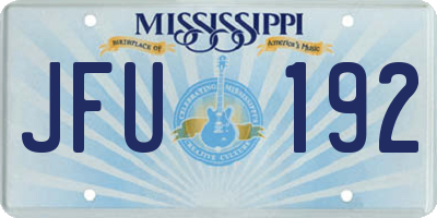 MS license plate JFU192