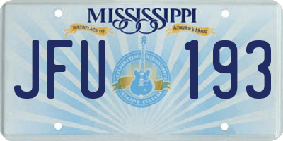 MS license plate JFU193