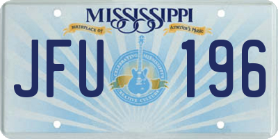 MS license plate JFU196