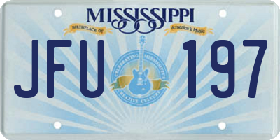 MS license plate JFU197