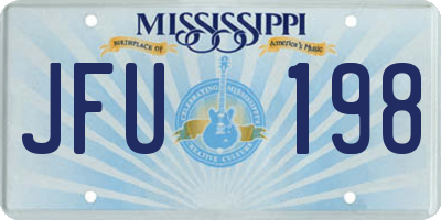 MS license plate JFU198