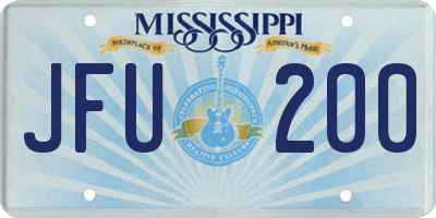 MS license plate JFU200