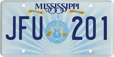 MS license plate JFU201