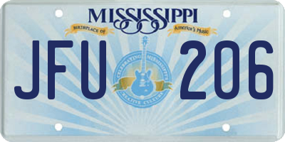 MS license plate JFU206