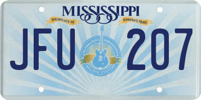 MS license plate JFU207