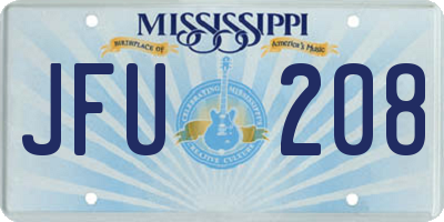 MS license plate JFU208
