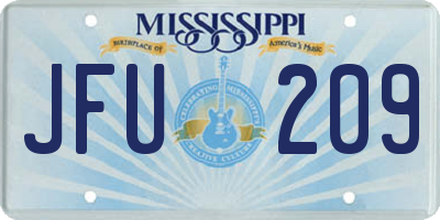 MS license plate JFU209