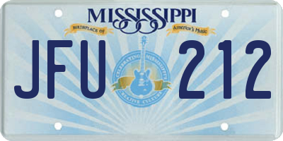 MS license plate JFU212