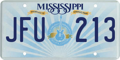MS license plate JFU213