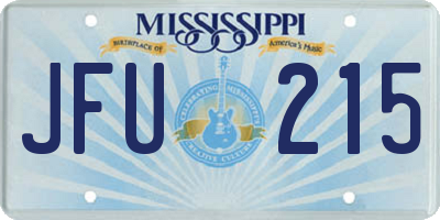 MS license plate JFU215