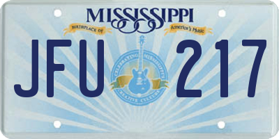 MS license plate JFU217