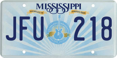 MS license plate JFU218
