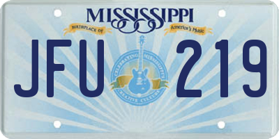 MS license plate JFU219