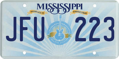 MS license plate JFU223