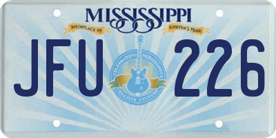 MS license plate JFU226