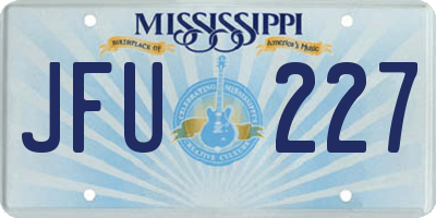 MS license plate JFU227