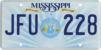 MS license plate JFU228