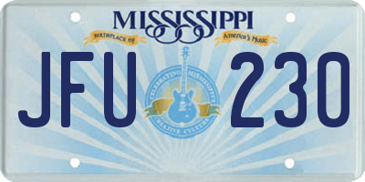 MS license plate JFU230
