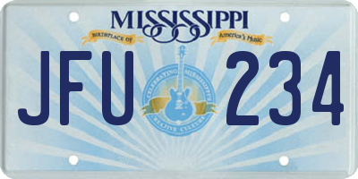 MS license plate JFU234
