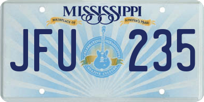 MS license plate JFU235