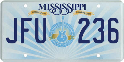 MS license plate JFU236