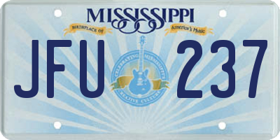 MS license plate JFU237