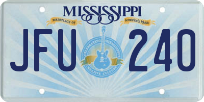 MS license plate JFU240