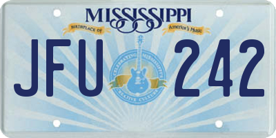 MS license plate JFU242
