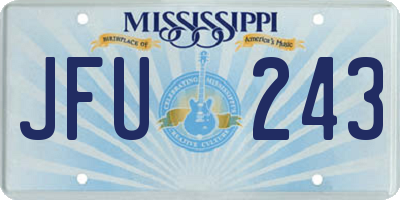 MS license plate JFU243
