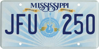 MS license plate JFU250