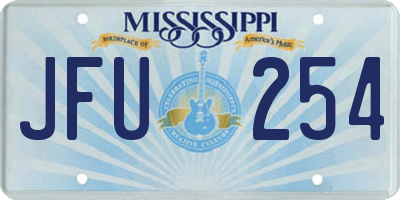 MS license plate JFU254