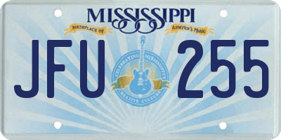 MS license plate JFU255