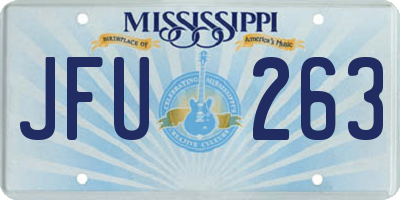 MS license plate JFU263
