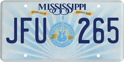 MS license plate JFU265