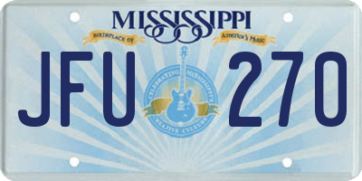 MS license plate JFU270
