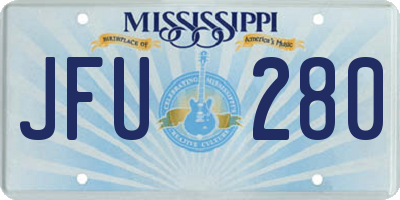 MS license plate JFU280