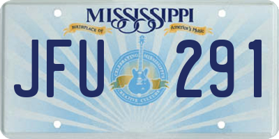 MS license plate JFU291