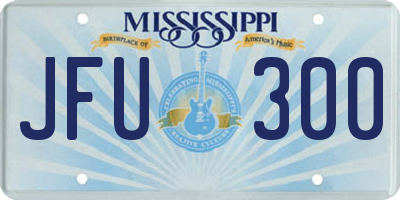 MS license plate JFU300