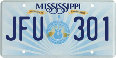 MS license plate JFU301