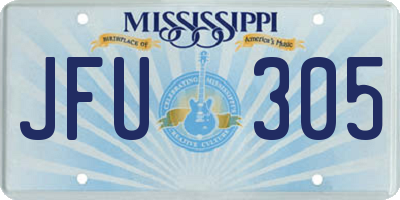 MS license plate JFU305