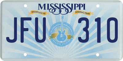 MS license plate JFU310
