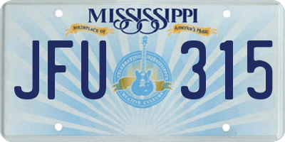 MS license plate JFU315