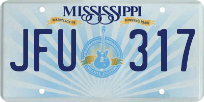 MS license plate JFU317