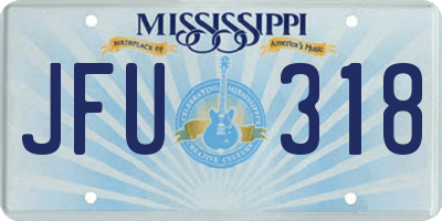 MS license plate JFU318