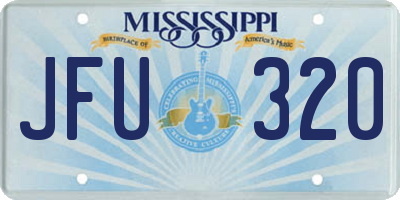 MS license plate JFU320